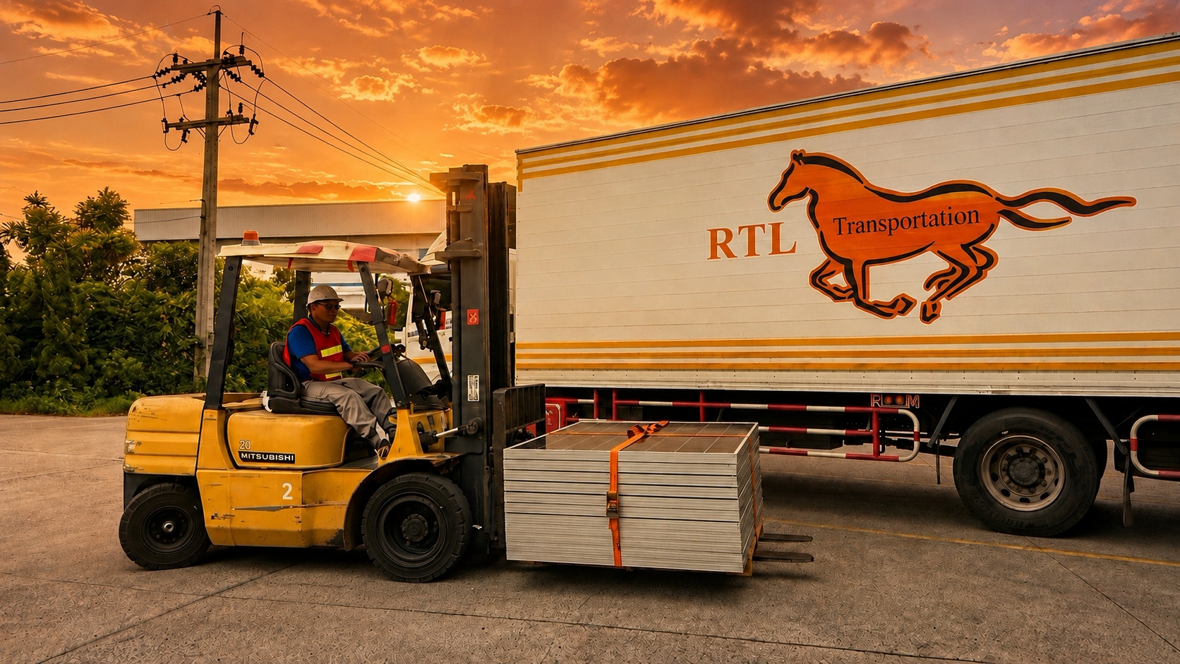รถบรรทุก RTL ที่คลังสินค้า